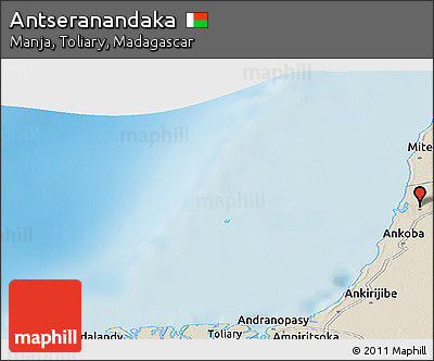 Shaded Relief Panoramic Map of Antseranandaka