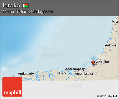 Shaded Relief Panoramic Map of Iataka
