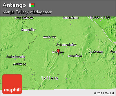 Political 3D Map of Antengo