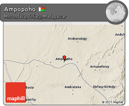 Shaded Relief 3D Map of Ampopoho