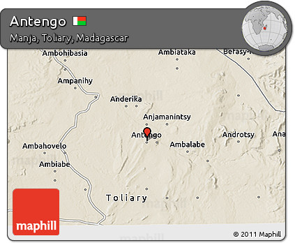 Shaded Relief 3D Map of Antengo