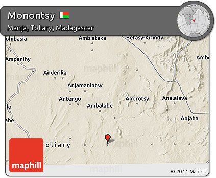 Shaded Relief 3D Map of Monontsy
