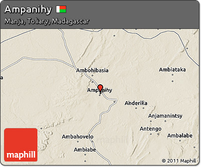 Shaded Relief 3D Map of Ampanihy