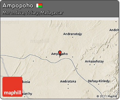 Shaded Relief 3D Map of Ampopoho