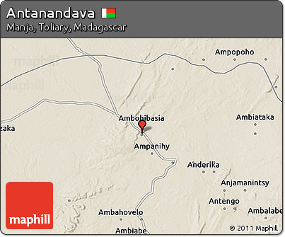 Shaded Relief 3D Map of Antanandava