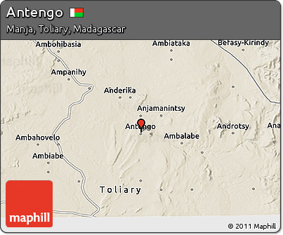Shaded Relief 3D Map of Antengo