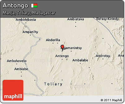 Shaded Relief 3D Map of Antongo