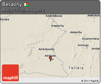 Shaded Relief 3D Map of Besaony