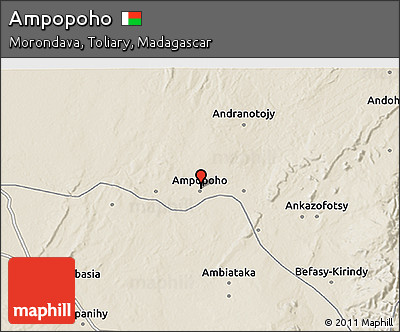 Shaded Relief 3D Map of Ampopoho