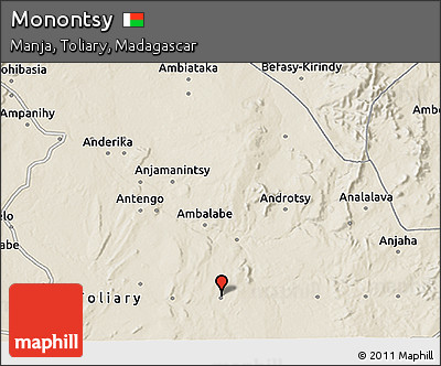 Shaded Relief 3D Map of Monontsy