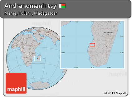 Gray Location Map of Andranomanintsy