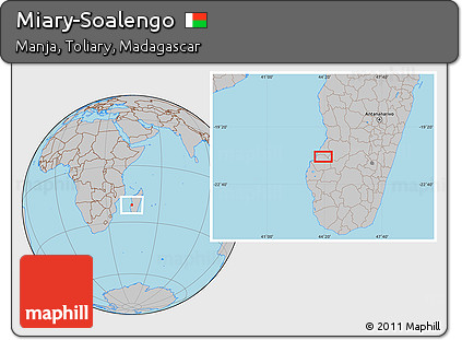 Gray Location Map of Miary-Soalengo