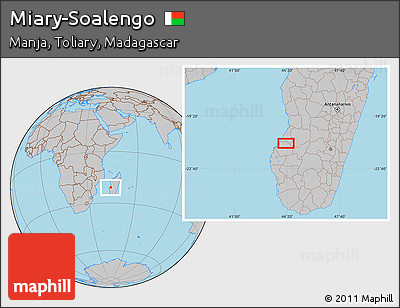 Gray Location Map of Miary-Soalengo