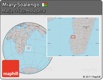 Gray Location Map of Miary-Soalengo