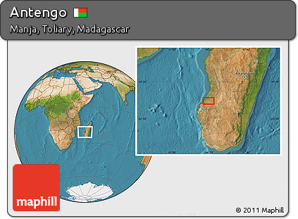 Satellite Location Map of Antengo