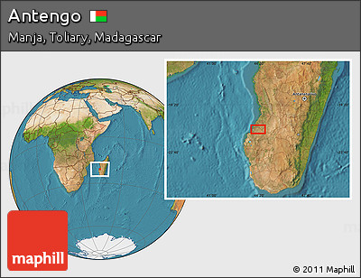 Satellite Location Map of Antengo