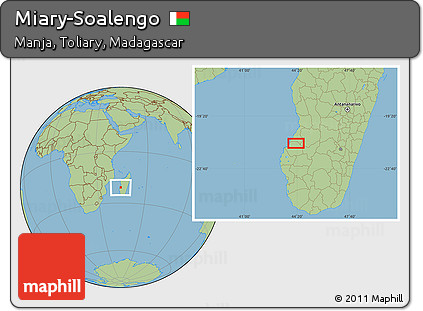 Savanna Style Location Map of Miary-Soalengo