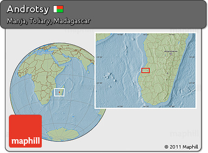 Savanna Style Location Map of Androtsy, hill shading