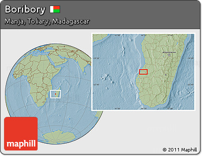 Savanna Style Location Map of Boribory, hill shading