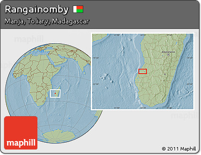 Savanna Style Location Map of Rangainomby, hill shading