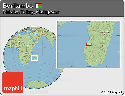 Savanna Style Location Map of Borilambo