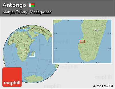 Savanna Style Location Map of Antongo