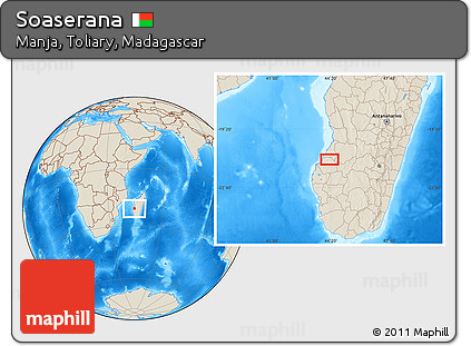 Shaded Relief Location Map of Soaserana