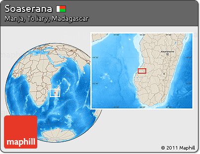 Shaded Relief Location Map of Soaserana