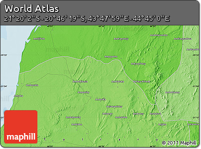 Political Map of the Area around 21° 3' 11" S, 44° 16' 29" E