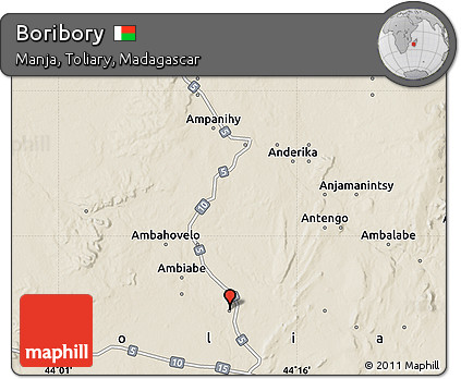 Shaded Relief Map of Boribory