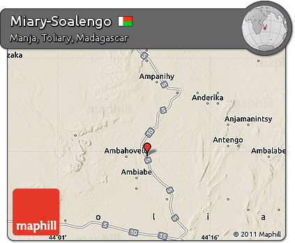 Shaded Relief Map of Miary-Soalengo