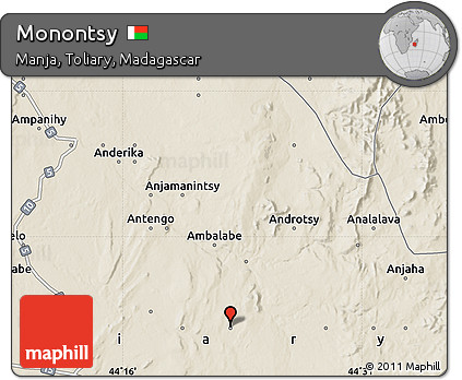Shaded Relief Map of Monontsy