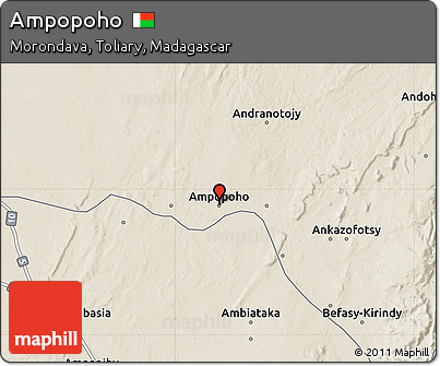 Shaded Relief Map of Ampopoho