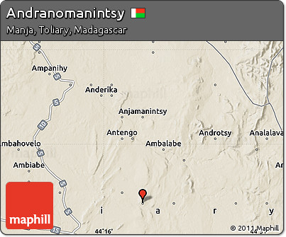 Shaded Relief Map of Andranomanintsy