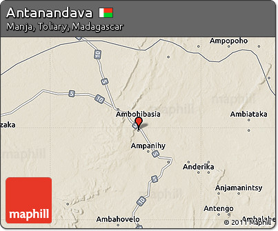 Shaded Relief Map of Antanandava