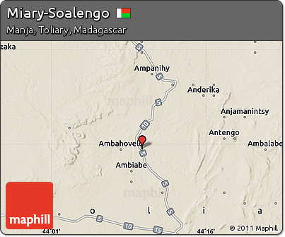 Shaded Relief Map of Miary-Soalengo