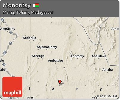 Shaded Relief Map of Monontsy
