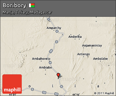 Shaded Relief Map of Boribory