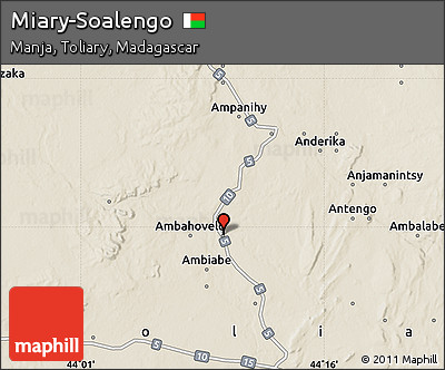 Shaded Relief Map of Miary-Soalengo