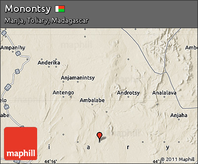 Shaded Relief Map of Monontsy