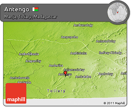 Physical Panoramic Map of Antengo