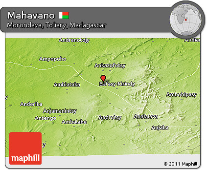 Physical Panoramic Map of Mahavano