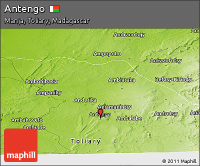 Physical Panoramic Map of Antengo