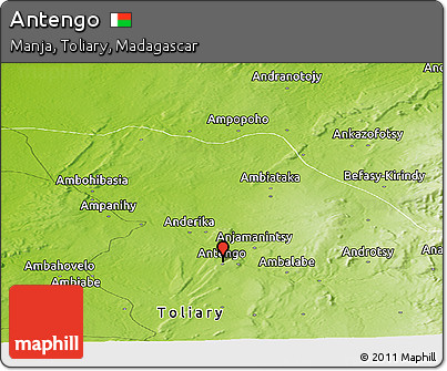 Physical Panoramic Map of Antengo