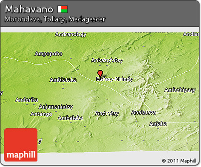 Physical Panoramic Map of Mahavano