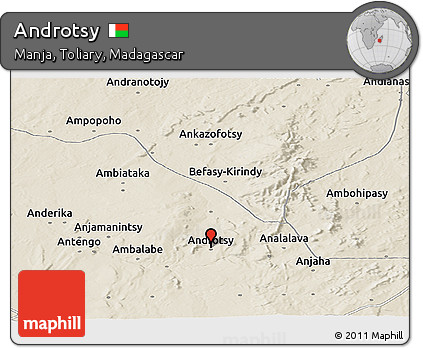 Shaded Relief Panoramic Map of Androtsy