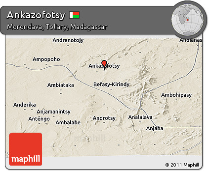 Shaded Relief Panoramic Map of Ankazofotsy