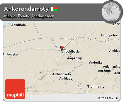 Shaded Relief Panoramic Map of Ankorondamoty