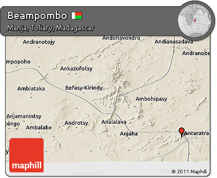 Shaded Relief Panoramic Map of Beampombo