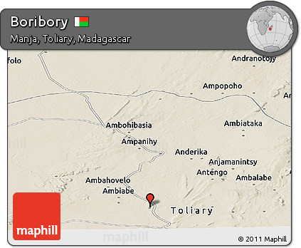 Shaded Relief Panoramic Map of Boribory